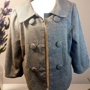 Classic Larry Levine lined vintage inspired jacket brown/black tweed